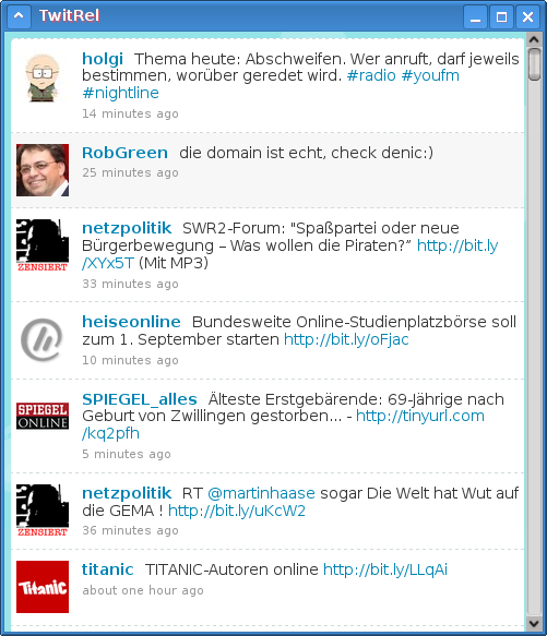 TwitRel: A twitter client that is capable of reordering your friends' timeline based on how often they tweet TwitRel: A twitter client that is capable of reordering your friends' timeline based on how often they tweet